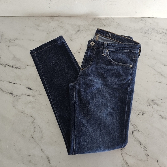 Ag Adriano Goldschmied The Stevie Slim Straight Blue Jeans 28 Preowned - Picture 1 of 9